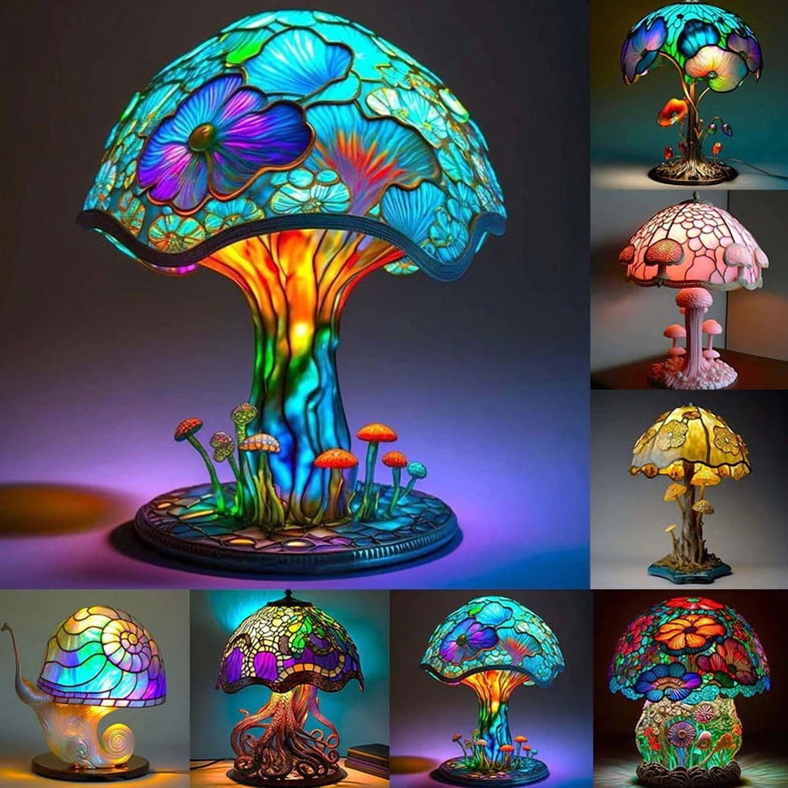 Aorsher Mushroom Lamp, 3D Cute Night Light Touch Control, 7 Color Changing Table Lamp for Bedroom, Cottagecore Aesthetic, Home Desk Decor, Gift for Women